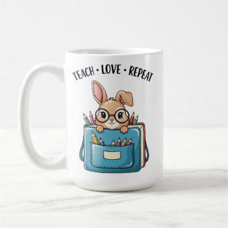 Taza de café de la escuela Repite Enseña Amor