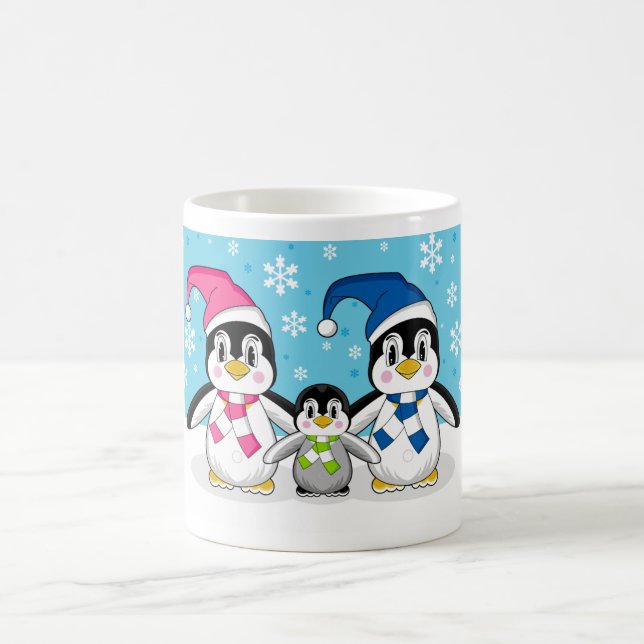 Taza de café de la familia del pingüino (Centro)