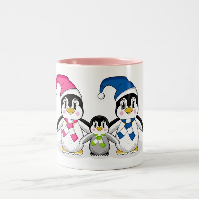 Taza de café de la familia del pingüino (Centro)