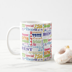 Taza De Café De la fiesta regalos únicos y 75.os de cumpleaños