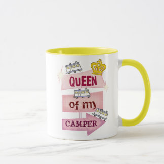 Taza de café de la forma de vida del campista/rv