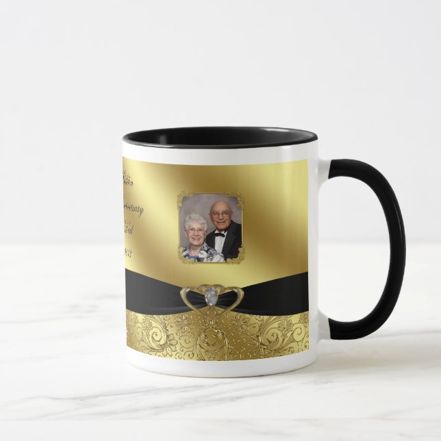 Taza de café de la foto del aniversario de boda de (Derecha)