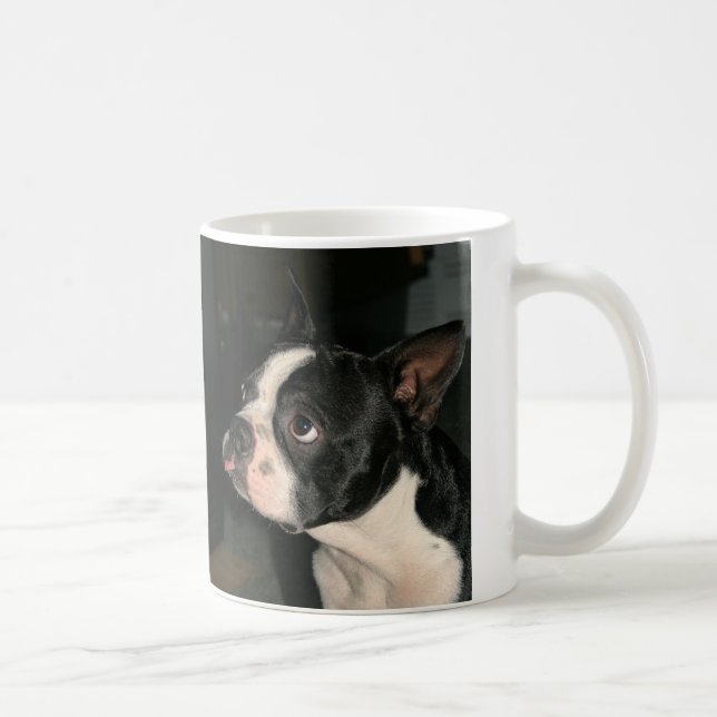 Taza de café de la frambuesa de Boston Terrier (Derecha)