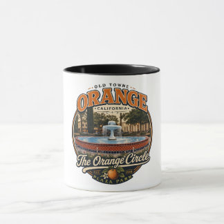 Taza de café de la Fuente del Círculo Naranja 