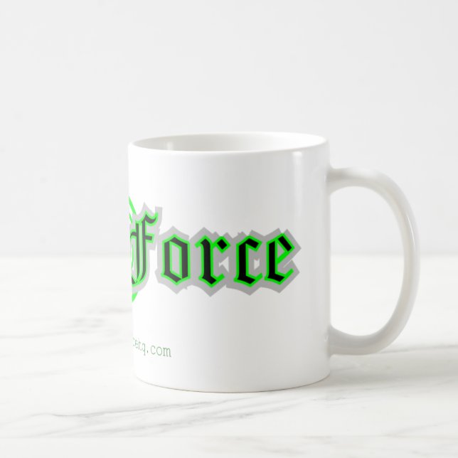 Taza de café de la fuerza del friki (blanca) (Derecha)