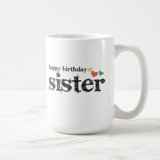 Taza de café de la hermana del feliz cumpleaños (Derecha)