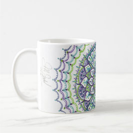 Taza de café de la mandala del pavo real