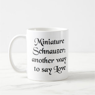 taza de café de la manera schnauzer en miniatura