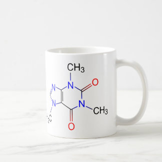 Taza de café de la molécula de cafeína