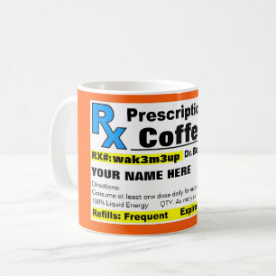Taza de café de la prescripción