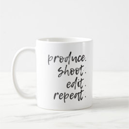 Taza de café de la producción