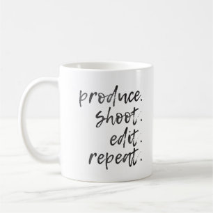 Taza de café de la producción