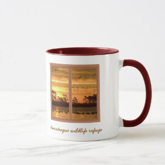 Taza de café de la puesta del sol de la isla de