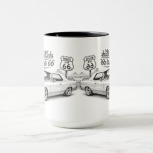 Taza de café de la ruta 66 vintage