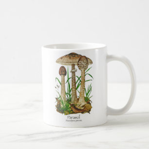 Taza de café de la seta de parasol