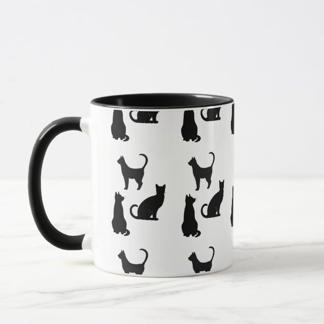 Taza de café de la silueta del gato de la (Izquierda)