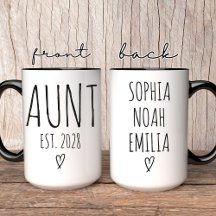 Taza de café de la tía | Regalo personalizado de c