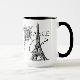 Taza de café de la torre Eiffel de París del