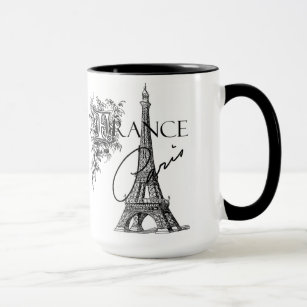 Taza de café de la torre Eiffel de París del