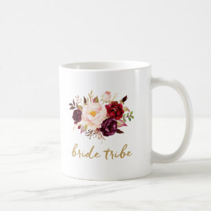 Taza de café de la tribu de la novia - floral,