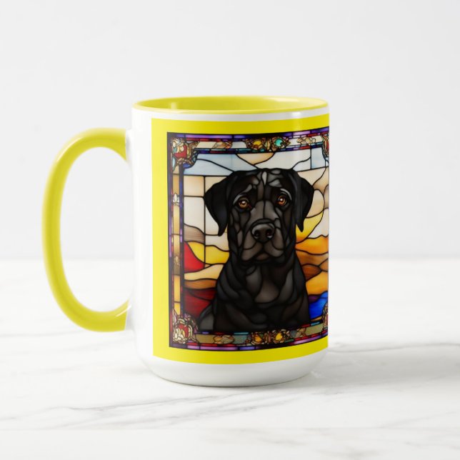 Taza de café de Labrador negro lindo (Izquierda)