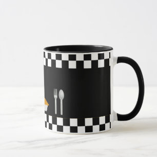 Taza de café de las empanadas del tablero de dama