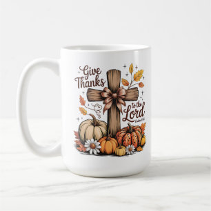 Taza De Café Dé las gracias a las calabazas cristianas de otoño