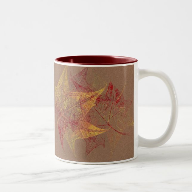 Taza de café de las hojas de otoño (Derecha)