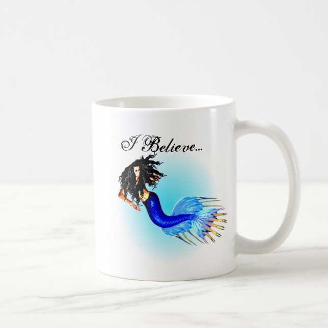 Taza De Café De las mujeres personalizado creo en sirenas (Derecha)