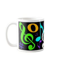 Taza de café de las notas musicales
