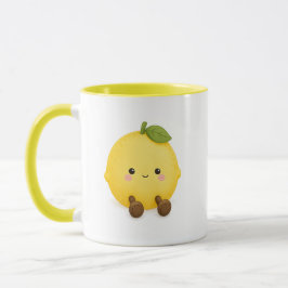 Taza de café de limón Kawaii linda