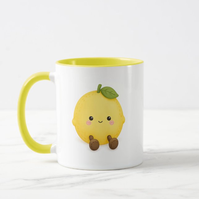 Taza de café de limón Kawaii linda (Izquierda)