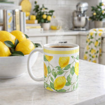 Taza de Café de Limones y Hojas de Cítricos