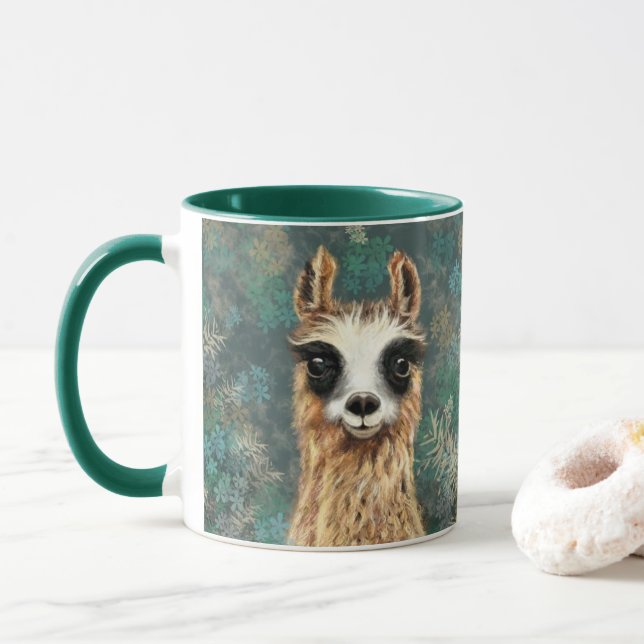 Taza de café de Llama Divertida (Con donut)