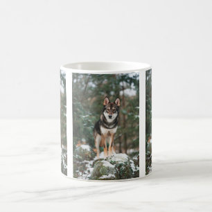 Taza de café de lobo perro