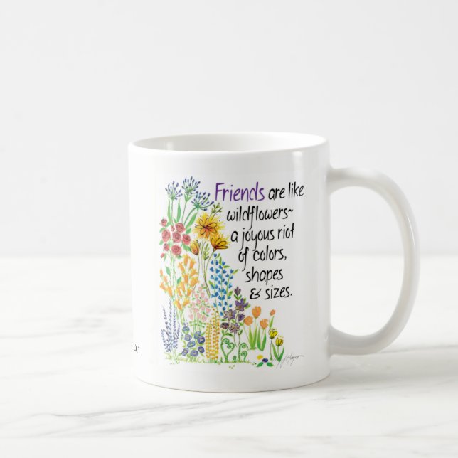 Taza de café de los "amigos"; florece la taza del (Derecha)