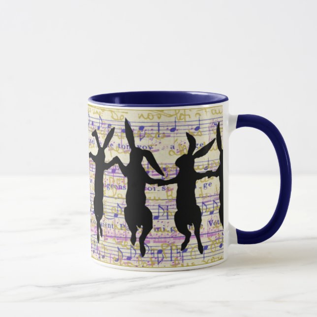 Taza de café de los conejitos del baile (Derecha)