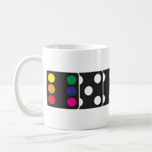Taza de café de los dados del arco iris