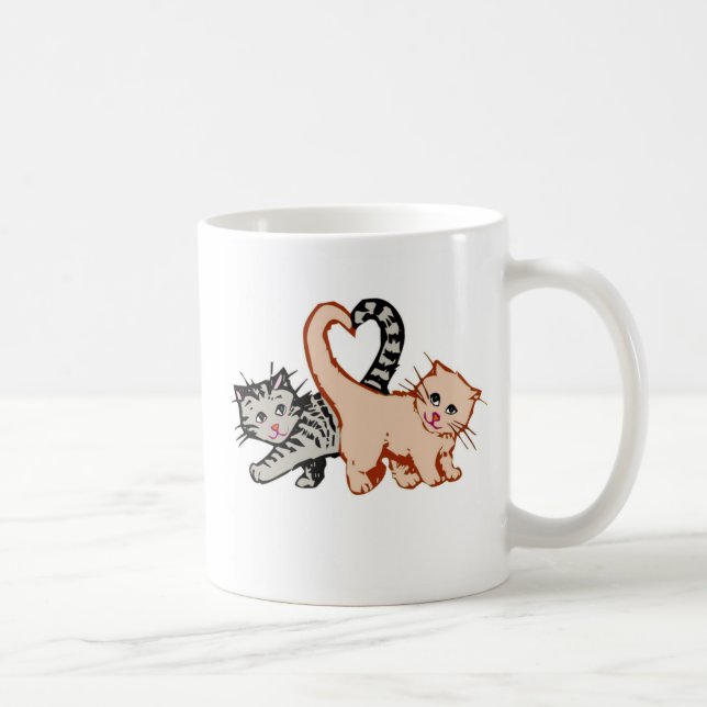 Taza de café de los gatitos del amor (Derecha)