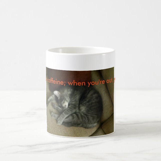 taza de café de los Gato-amantes; gato de tabby (Centro)