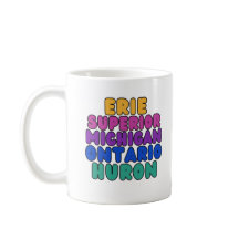 Taza de café de los Grandes Lagos con texto Arcoír