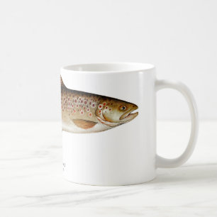 Taza de café de los pescados de la trucha de Brow