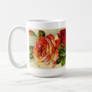 Taza de café de los rosas del vintage
