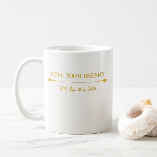 Taza de café de lujo marfil dorado (Con donut)