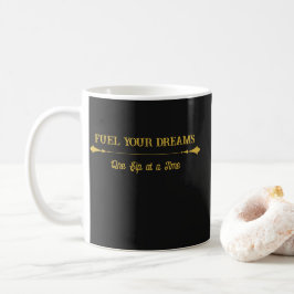 Taza de café de lujo negro azul dorado