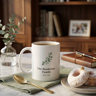 Taza de café de lujo silencioso en verde salvia pa