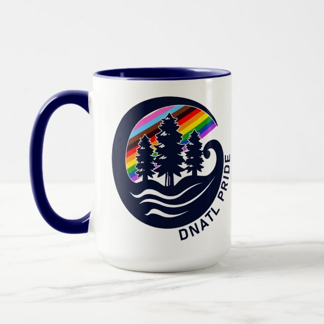 Taza de café de madera roja del orgullo DNATL (Izquierda)