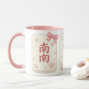 Taza De Café De Mahjong Viento Sur Rosa Coqueta Li