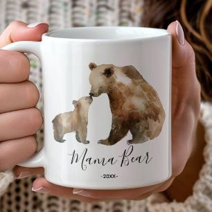 Taza de café de mamá osa linda