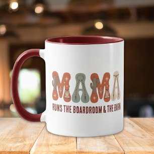 Taza de café de mamá vaquera occidental retro